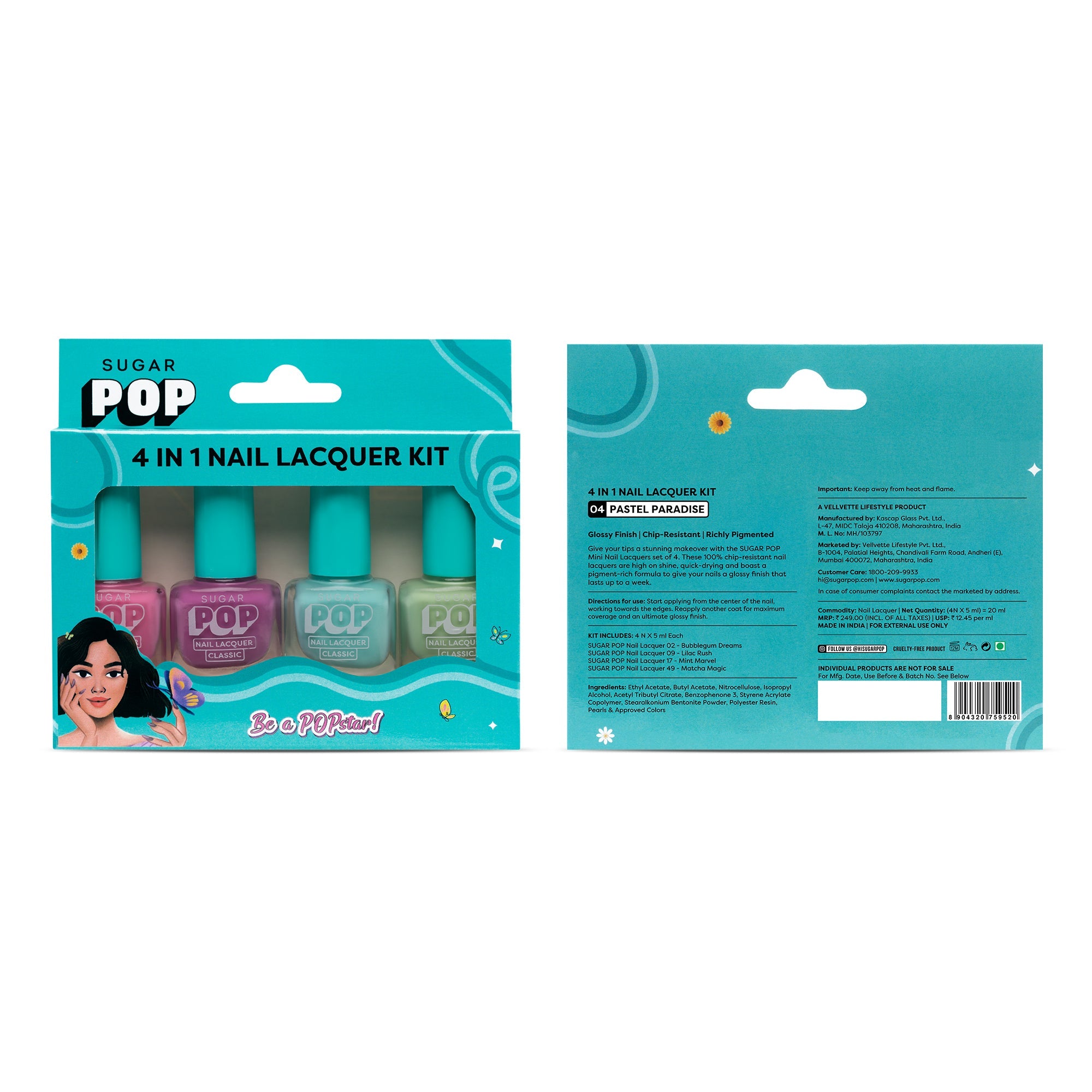 4 in 1 Nail Lacquer Kit - 04 Pastel Paradise