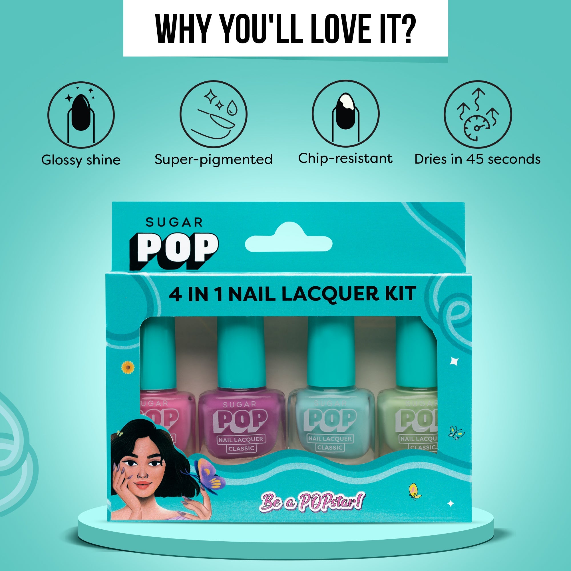 4 in 1 Nail Lacquer Kit - 04 Pastel Paradise